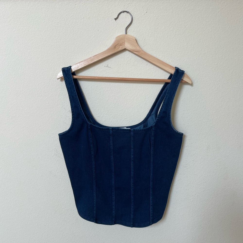 Good American Denim Corset Style Top